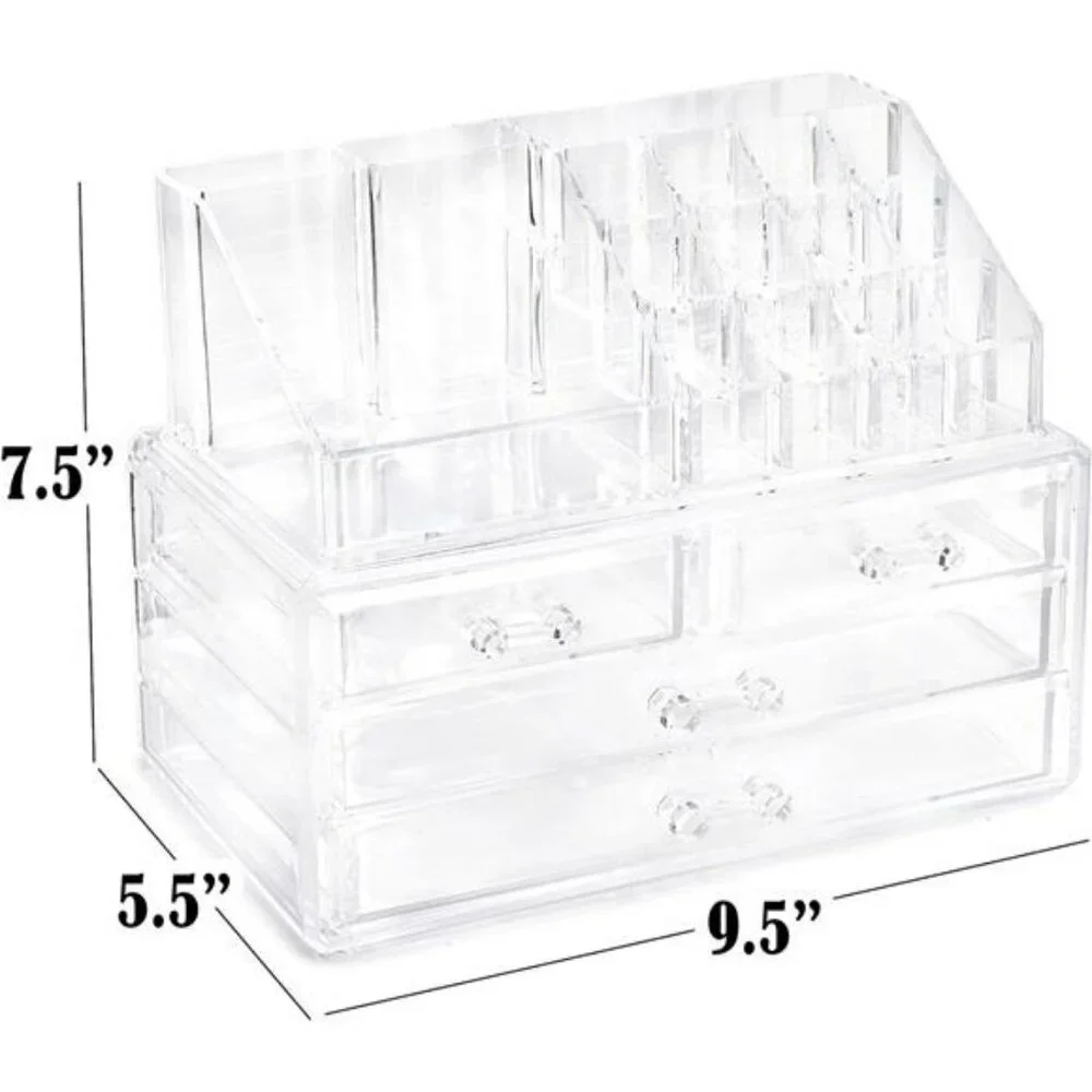 Masirs Clear Makeup Organizer Vanity Storage with Drawers Cosmetic Holder